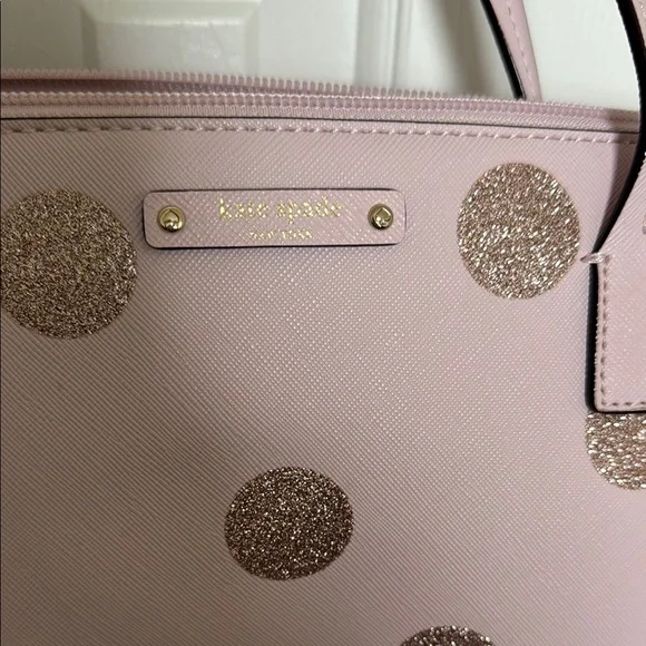 Kate Spade Pink and Gold Polka Dot Tote - Picture 2 of 7